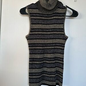 Kenar black and gold striped turtleneck silk top #turtleneck